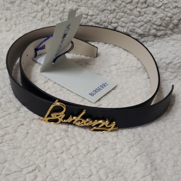 Burberry Leather Gold-Plated Logo Belt main image 5